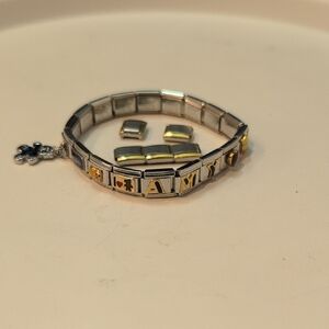 Gold and Silver Italian Charm Bracelet